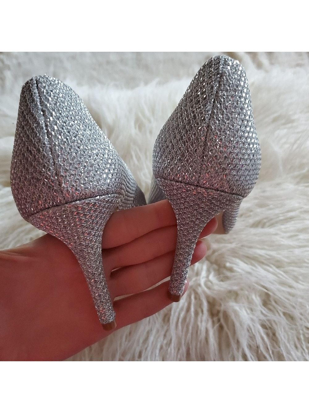 Badgley Mischka Rudy Pump Silver Glitter - Picture 6 of 7